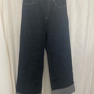 Zara Navy Denim Trousers
